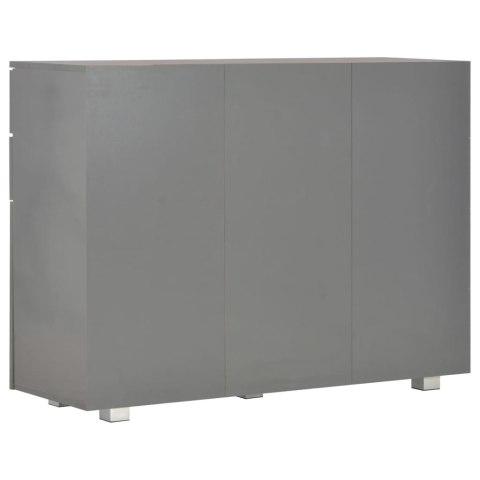 VidaXL Komoda na wysoki połysk, szara, 107x35x80,5 cm