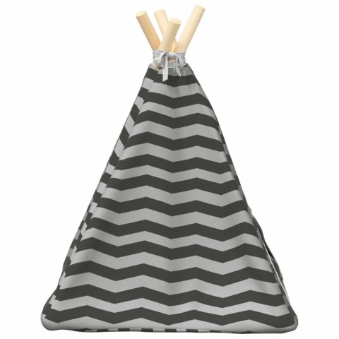 VidaXL Namiot dla zwierząt z poduszką Biały i szary 40 x 40 x 50 cm