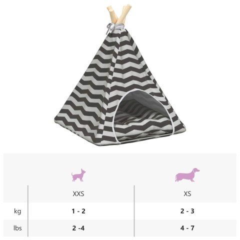 VidaXL Namiot dla zwierząt z poduszką Biały i szary 40 x 40 x 50 cm