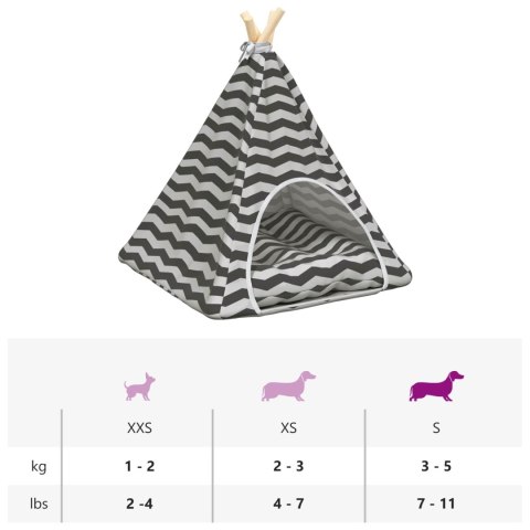 VidaXL Namiot dla zwierząt z poduszką Biały i szary 50 x 50 x 60 cm