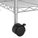 3-POZIOMOWY REGAŁ NA KÓŁKACH 60X35X81CM CHROMOWANY 150KG