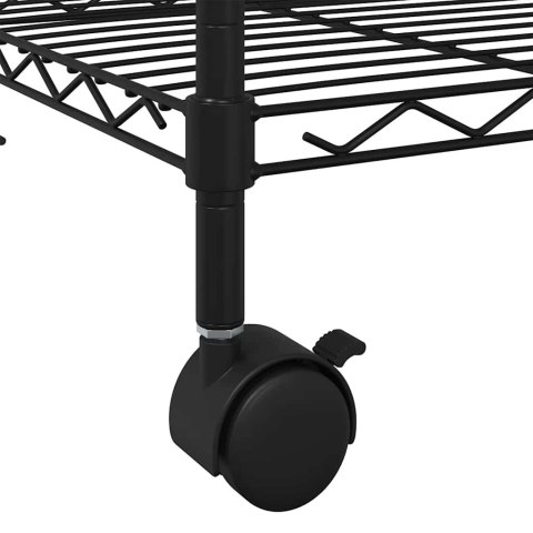 3-POZIOMOWY REGAŁ NA KÓŁKACH 60X35X81CM CZARNY 150KG