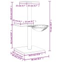 VidaXL Drapak dla kota z sizalowymi słupkami, ciemnoszary, 72 cm