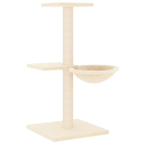 VidaXL Drapak dla kota z sizalowymi słupkami, kremowy, 72 cm