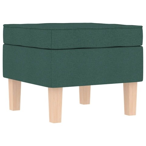 VidaXL Fotel bujany z podnóżkiem, ciemnozielony, tkanina