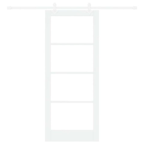 VidaXL Drzwi przesuwne Biały 83 x 202 cm Lite drewno sosnowe i szkło