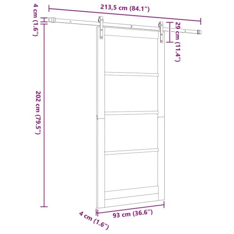DRZWI PRZESUWNE ORKDAL BIAŁY 93X211CM