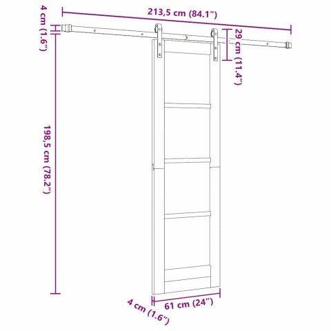 VidaXL Drzwi przesuwne ORKDAL Naturalny 61 x 198,5 cm