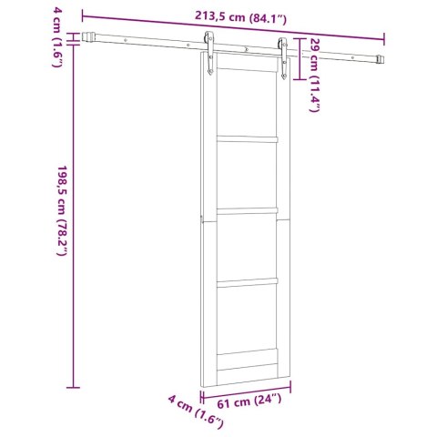 VidaXL Drzwi przesuwne ORKDAL Naturalny 61 x 198,5 cm