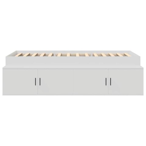 VidaXL Ramka łóżka Biały 90 x 190 cm Materiał drewnopochodny