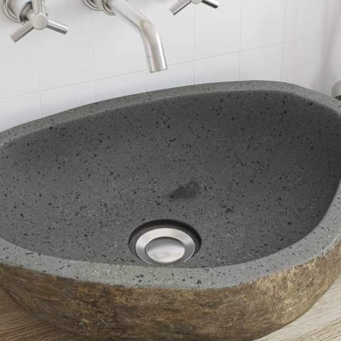 VidaXL Basin z rzeczonego kamienia Jasnoszary 52 x 40 x 15 cm