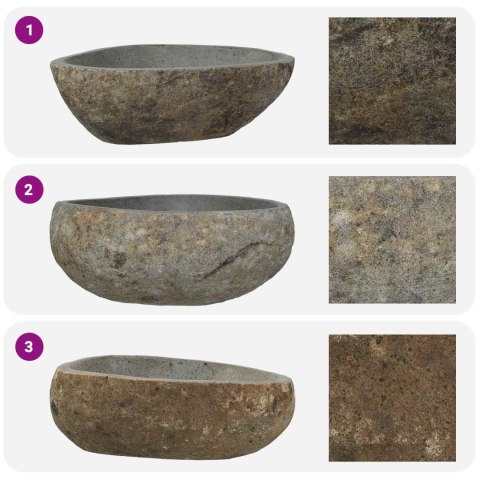 VidaXL Basin z rzeczonego kamienia Jasnoszary 52 x 40 x 15 cm