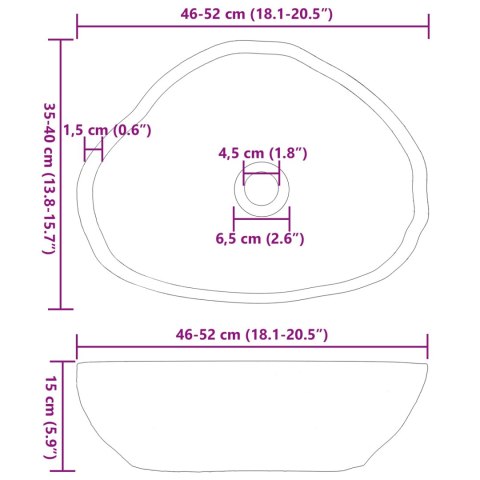 VidaXL Basin z rzeczonego kamienia Jasnoszary 52 x 40 x 15 cm