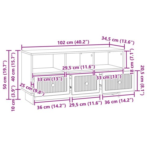 VidaXL Szafka pod telewizor z szufladą dąb Sonoma 102 x 34,5 x 50 cm