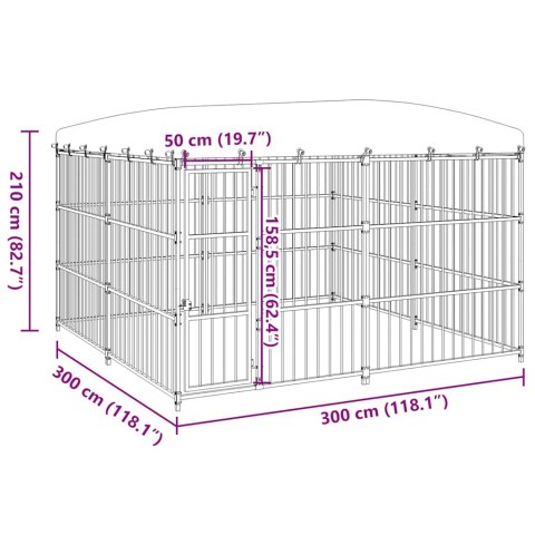 KOJEC DLA PSA Z ZADASZENIEM 300X300X210CM