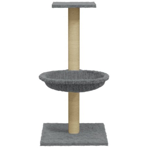 VidaXL Drapak dla kota z sizalowym słupkiem, jasnoszary, 74 cm