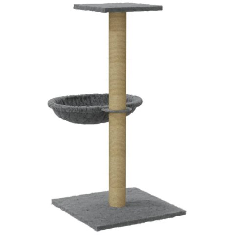 VidaXL Drapak dla kota z sizalowym słupkiem, jasnoszary, 74 cm