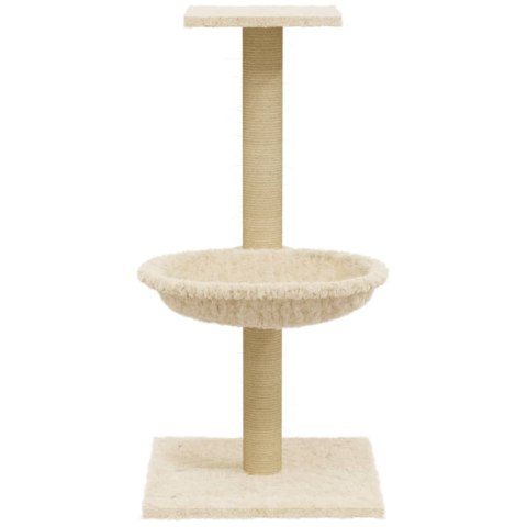 VidaXL Drapak dla kota z sizalowym słupkiem, kremowy, 74 cm