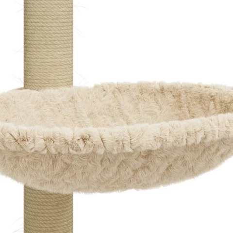 VidaXL Drapak dla kota z sizalowym słupkiem, kremowy, 74 cm