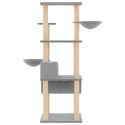 DRAPAK DLA KOTA Z SIZALOWYMI SŁUPKAMI JASNOSZARY 141CM