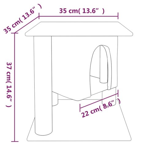 DRAPAK DLA KOTA Z SIZALOWYMI SŁUPKAMI JASNOSZARY 37CM