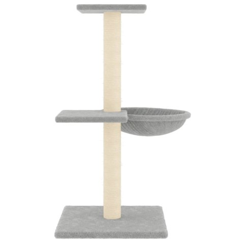 VidaXL Drapak dla kota z sizalowymi słupkami, jasnoszary, 72 cm