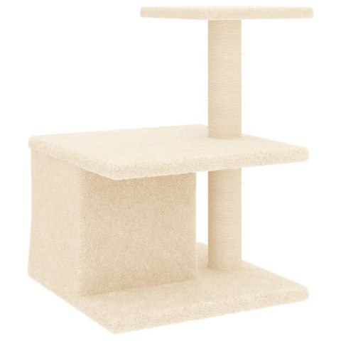 VidaXL Drapak dla kota z sizalowymi słupkami, kremowy, 48 cm