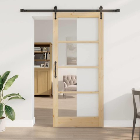 VidaXL Drzwi przesuwne Naturalny 93 x 211 cm