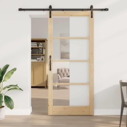 VidaXL Drzwi przesuwne ORKDAL Naturalny i czarny 93 x 211 cm