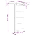 VidaXL Drzwi przesuwne ORKDAL Naturalny i czarny 93 x 211 cm