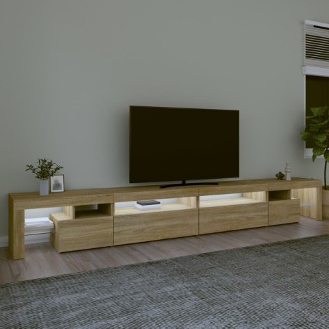 VidaXL Szafka pod TV z oświetleniem LED, dąb sonoma, 290x36,5x40 cm