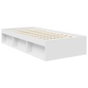 VidaXL Ramka łóżka Z zagłówkiem Biały 90 x 200 cm Lite drewno sosnowe