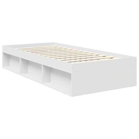 VidaXL Ramka łóżka Z zagłówkiem Biały 90 x 200 cm Lite drewno sosnowe