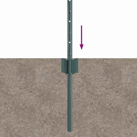 SŁUPEK OGRODZENIOWY 11 EL. ZIELONY 120CM STAL 120X8,5X1,8CM