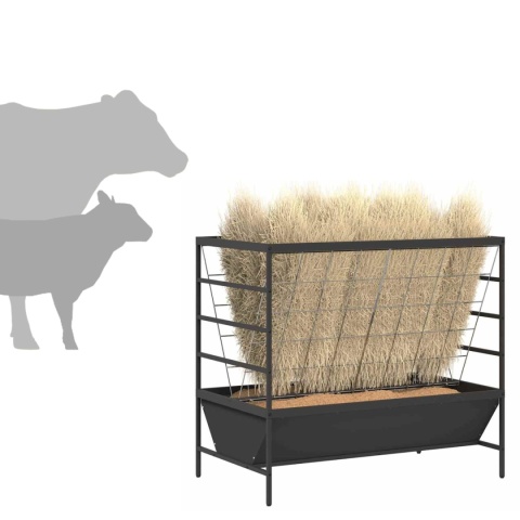 KARMNIK METALOWY 15KG DLA ZWIERZĄT HODOWLANYCH STAL ZIMNOWALCOWANA CZARNY