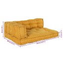 VidaXL Poduszka do sofy paletowej 3 pcs żółty 120 x 80 x 38 cm tkanina