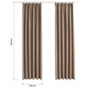 ZASŁONY ZACIEMNIAJĄCE Z HACZYKAMI 2 SZT TAUPE 140X175CM