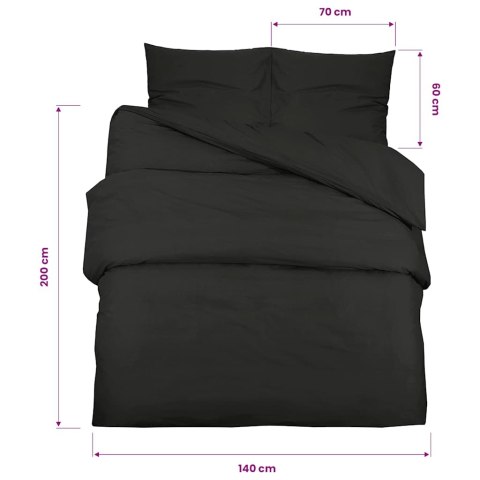 ZESTAW POŚCIELI CZARNY 140X200CM LEKKA MIKROFIBRA
