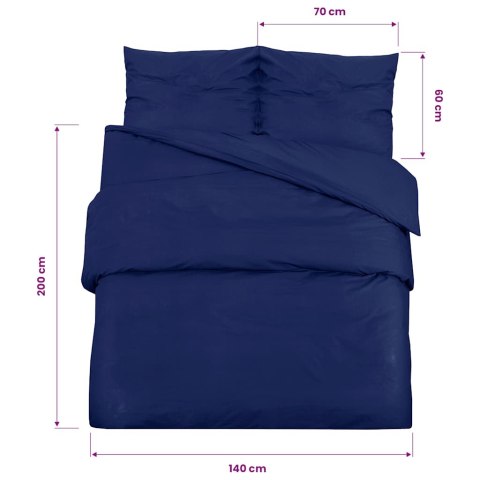ZESTAW POŚCIELI GRANATOWY 140X200CM LEKKA MIKROFIBRA