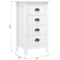 KOMODA LL BIAŁA 46X35X80CM LITE DREWNO SOSNOWE