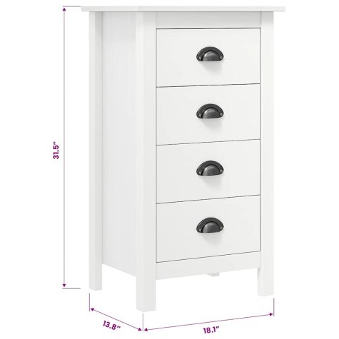 KOMODA LL BIAŁA 46X35X80CM LITE DREWNO SOSNOWE