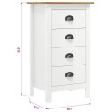 KOMODA LL BIAŁA 46X35X80CM LITE DREWNO SOSNOWE