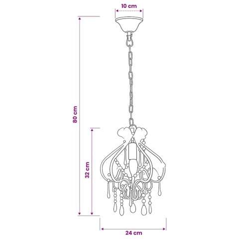 LAMPA SUFITOWA Z KORALIKAMI BIAŁA OKRĄGŁA E14