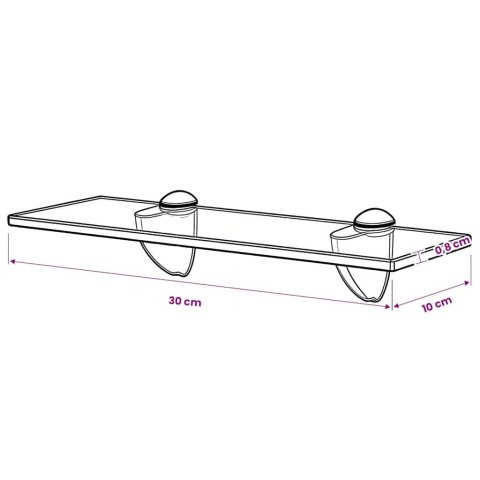 PÓŁKA SZKLANA 30X10CM 8MM