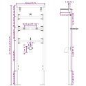 STELAŻ PODTYNKOWY DO PISUARU RAMA MONTAŻOWA REGULOWANA 115-139CM STALOWA