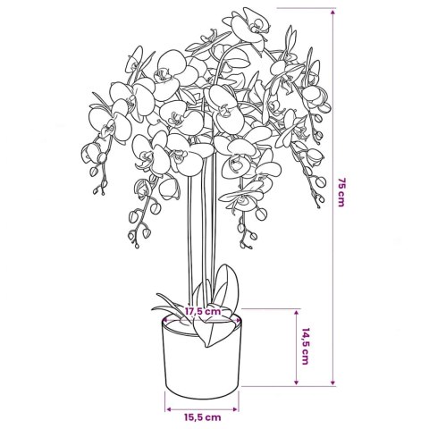 SZTUCZNY STORCZYK Z DONICZKĄ 75CM BIAŁY