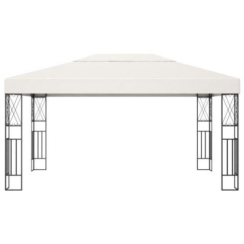 VidaXL Altana ze sznurem lampek LED, 3x4 m, kremowa tkanina