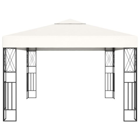 VidaXL Altana ze sznurem lampek LED, 3x4 m, kremowa tkanina