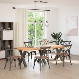 VidaXL Nogi do stołu jadalnego w kształcie litery X 3 szt. Naturalna stal 80x(72-73) cm Stal