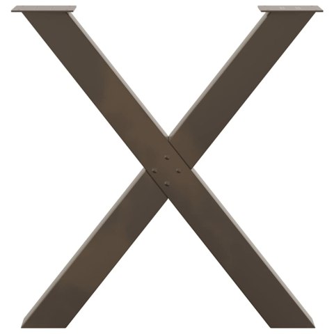 VidaXL Nogi do stołu jadalnego w kształcie litery X 3 szt. Naturalna stal 80x(72-73) cm Stal